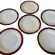 Flat plates opaque porcelain Digoin Sarreguemines model Pasteur