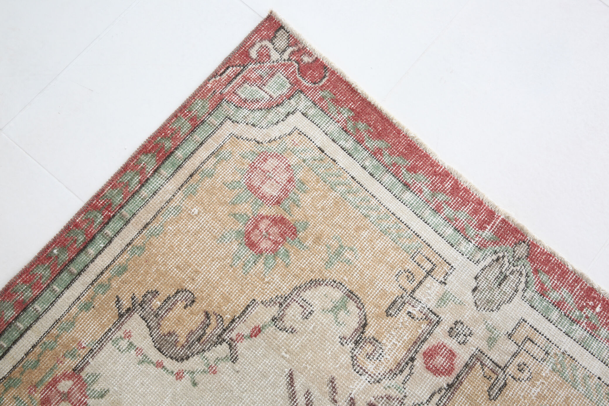 3x6 Shades Of Beige Turkish Rug, 204x106Cm