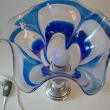 Lampe vintage verre bleue Mazzega