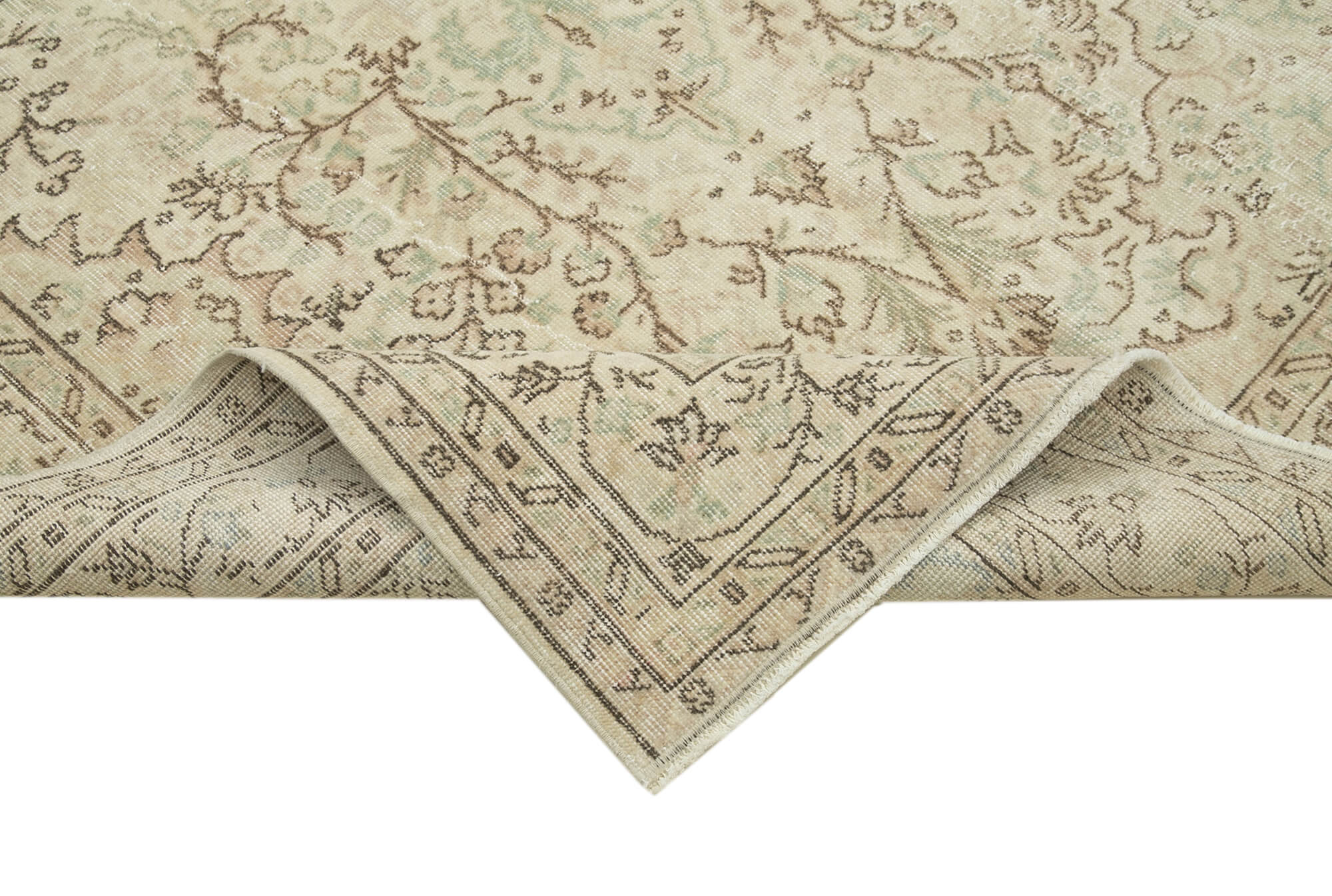 Hand-Knotted Vintage Turkish Beige Rug 170 cm x 280 cm - 38947