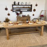 Solid oak table with birch extensions
