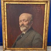 Tableau : huile sur panneau - portrait d’homme