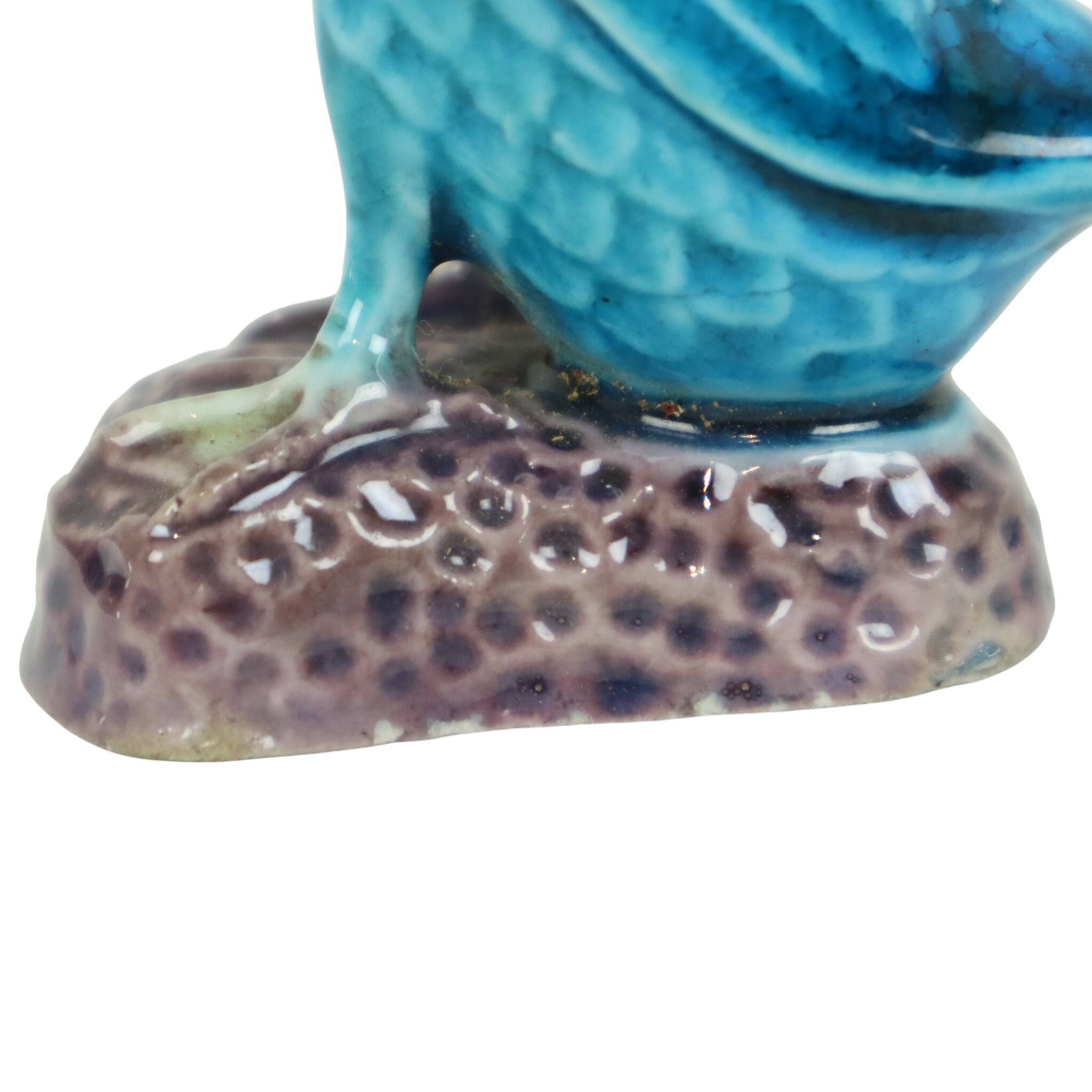 Vintage Duck Figurine Figure Couple Blue Chinese Porcelain