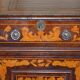 Bureau à caissons jumelés double face avec marqueterie hollandaise antique