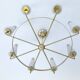 Large Vintage Italian Pendant Light, 1950s, Brass Glass