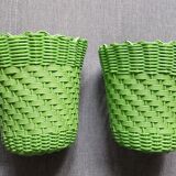 Paire de cache-pot scoubidou
