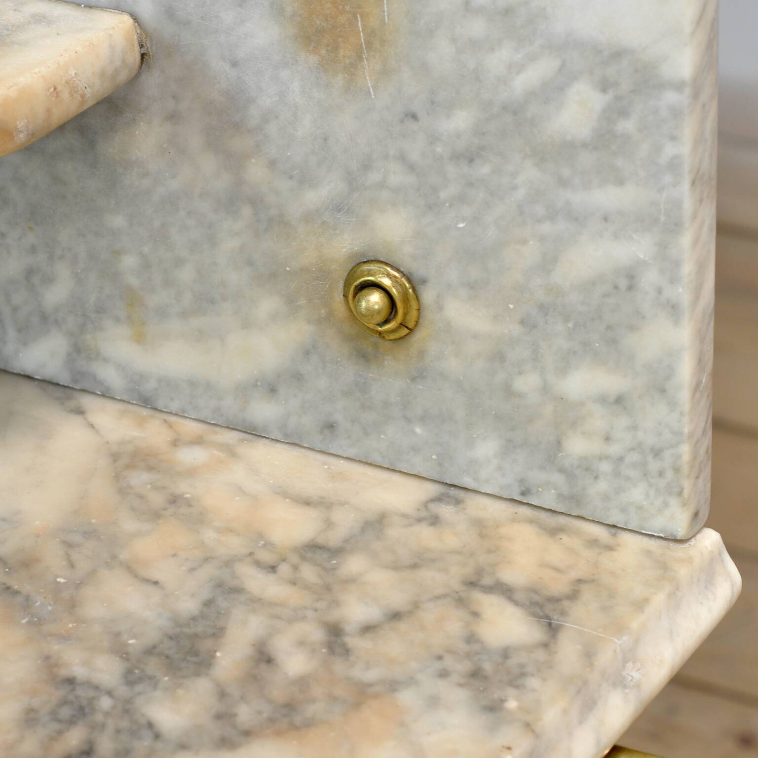 Antique brass and marble washbasin, circa 1880