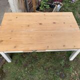 Country farmhouse coffee table raw white wood