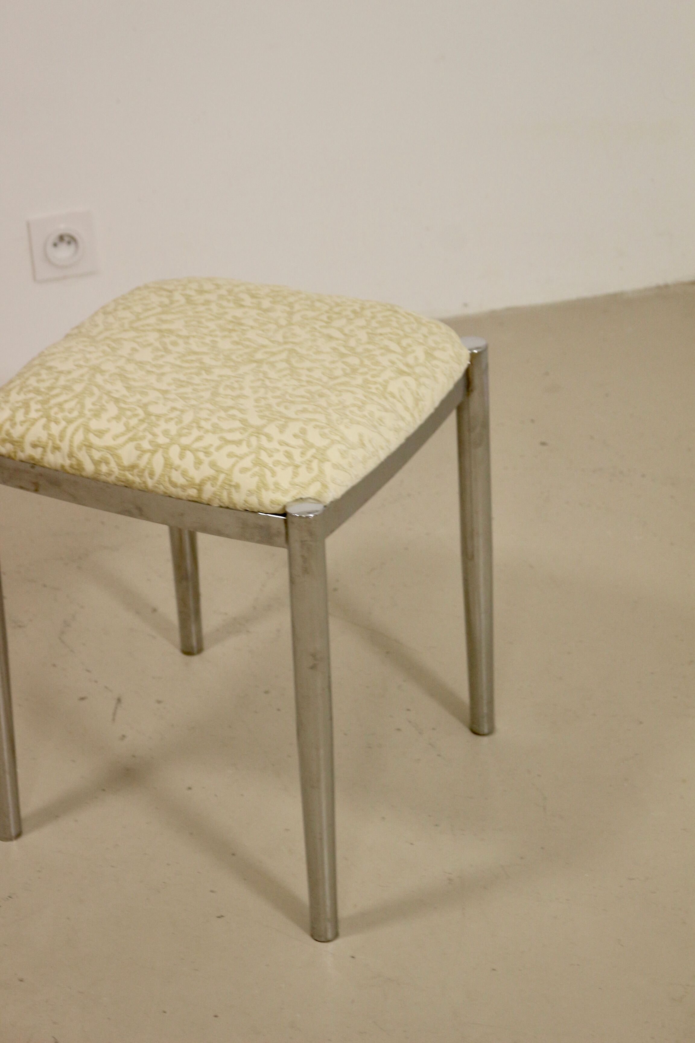 Stool with metal chromed base edition Casamance