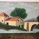 Painting oil old naïve landscape