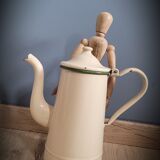 Beige enamel coffee maker