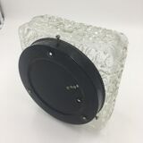 Ceiling lamp in molded glass in relief