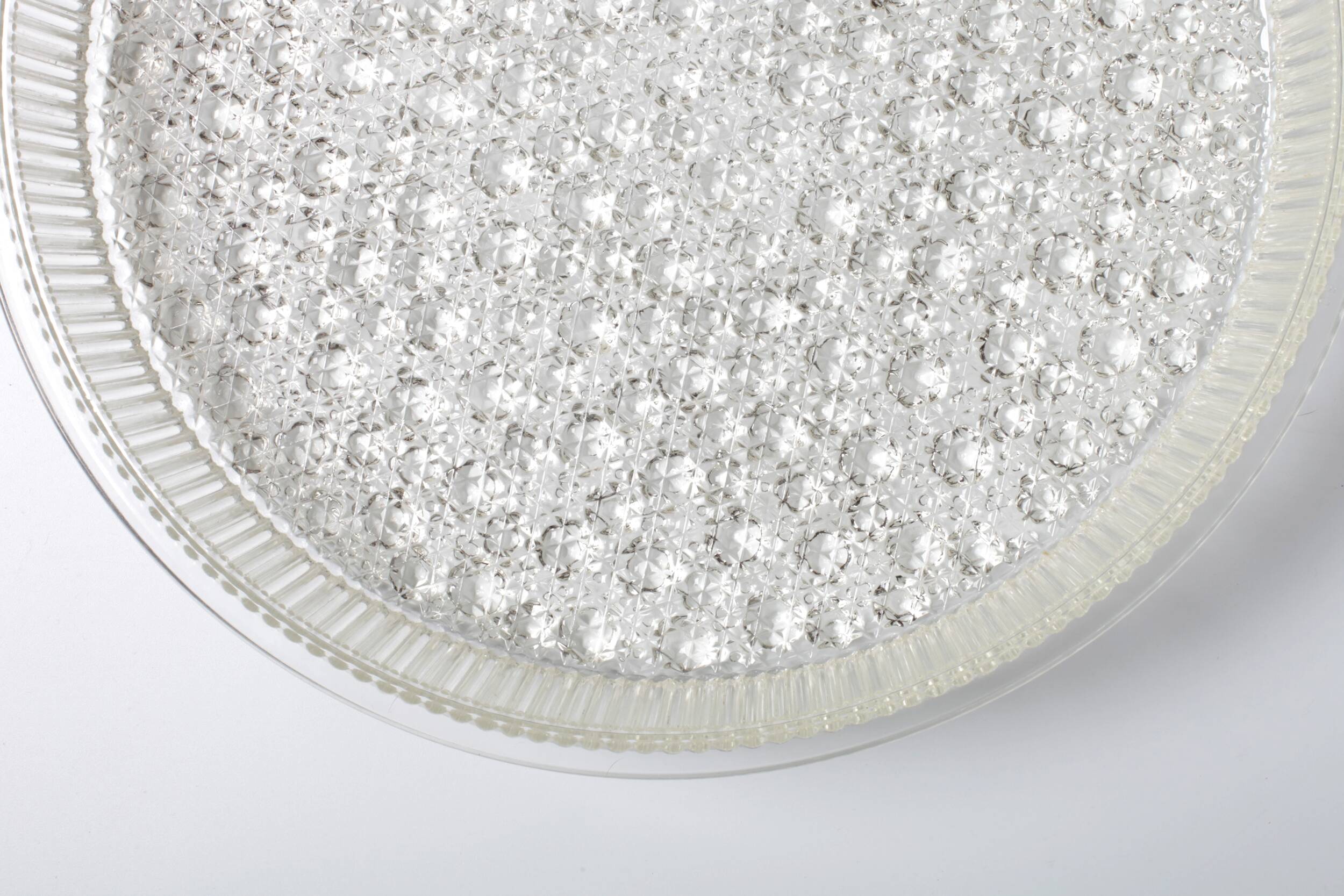 Large Vintage Pressed Glass Fruit Bowl / Rare Clear Glass Centerpiece