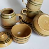 Set coffee cups Sarreguemines sugar bowl and vintage milk pot service"Cottage"