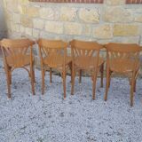 6 wooden bistro chairs