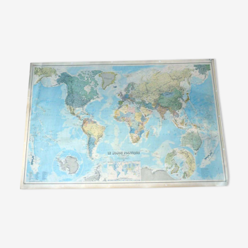 Mappemonde carte du monde  planisphère carte i.g.n 1985