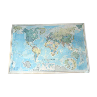 Mappemonde carte du monde  planisphère carte i.g.n 1985