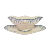 Saucière en porcelaine opaque de Gien modèle Florentin, terre de fer.