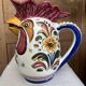 Spanish earthenware pitcher - hand-painted rooster head