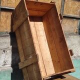 Industrial box in raw fir wood shipping SNCF bicycle equipment Necto 50s 1950s