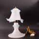Lampe de table en verre de Murano blanc et bleu, Italie 1970