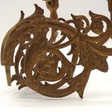 Stunning Pair of Large Antique 3-Arm Gilt Bronze Piano Sconce Candle Holders 4916