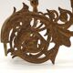 Stunning Pair of Large Antique 3-Arm Gilt Bronze Piano Sconce Candle Holders 4916