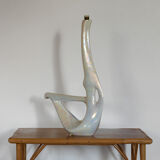 Large Verceram lamp in pearled and irired ceramic