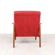 Danish vintage design wooden armchairs with coral fabric, 1950s