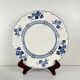 Set of 6 flat plates Terre de Fer KG Lunéville, model "Jane", blue, 1890-1915
