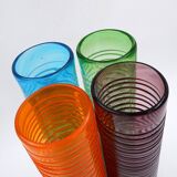 Set of four large spiral vases - Murano glass