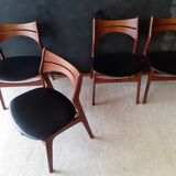 4 Danish chairs in solid teak, model 310 , design Erik Buch