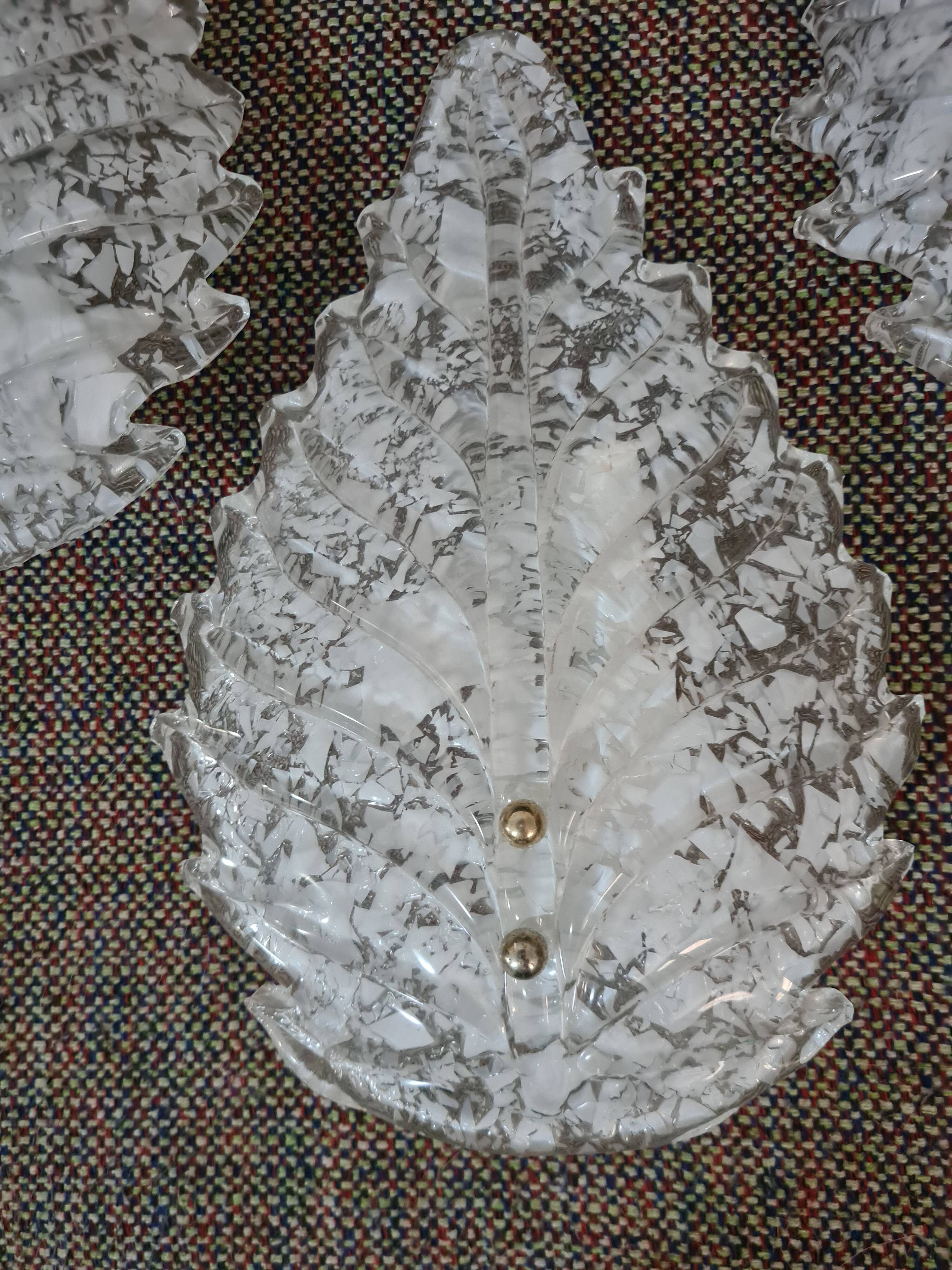 Lot de trois belles appliques en verre de Murano (Barovier Toso)