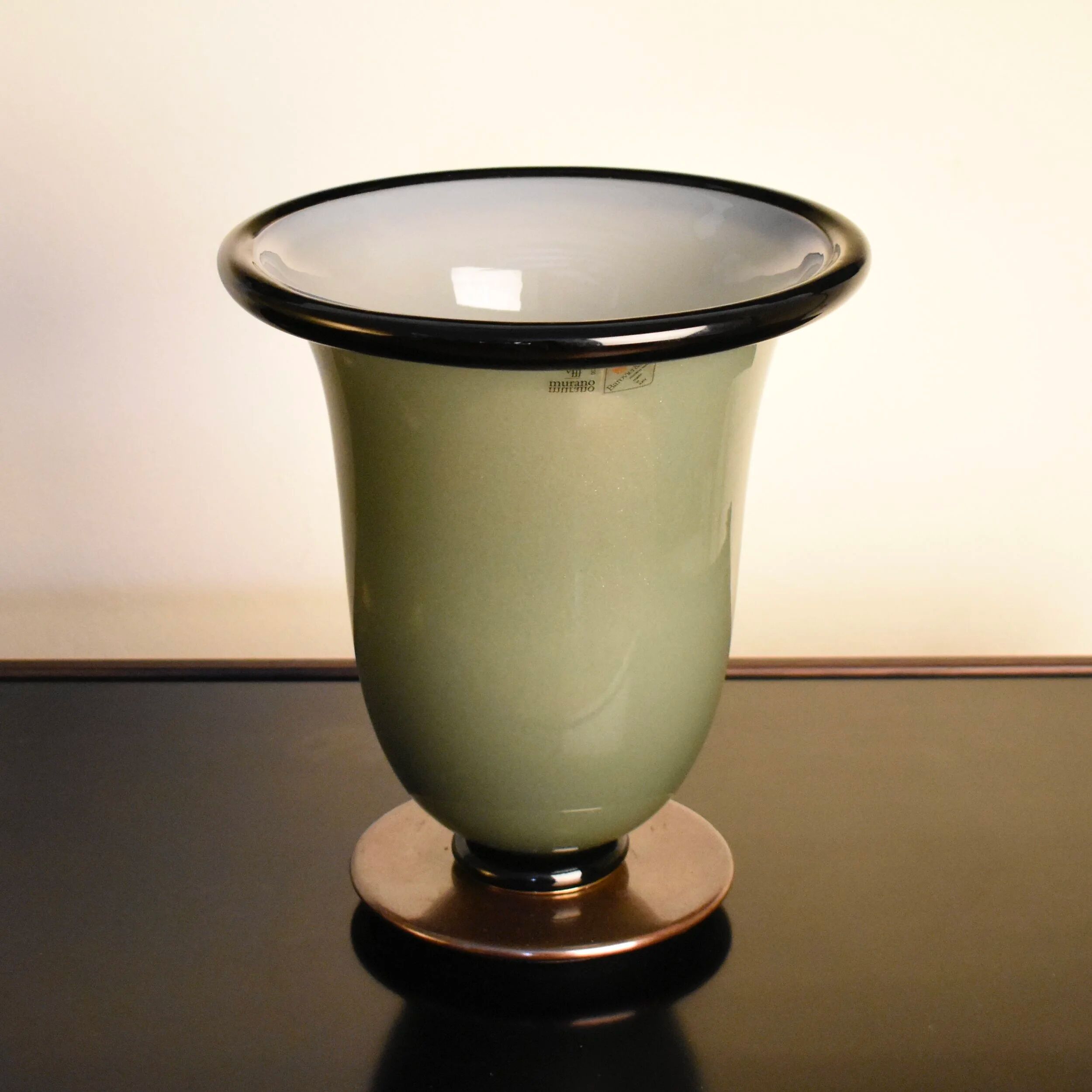 Green and black Murano glass table lamp by Barovier e Toso