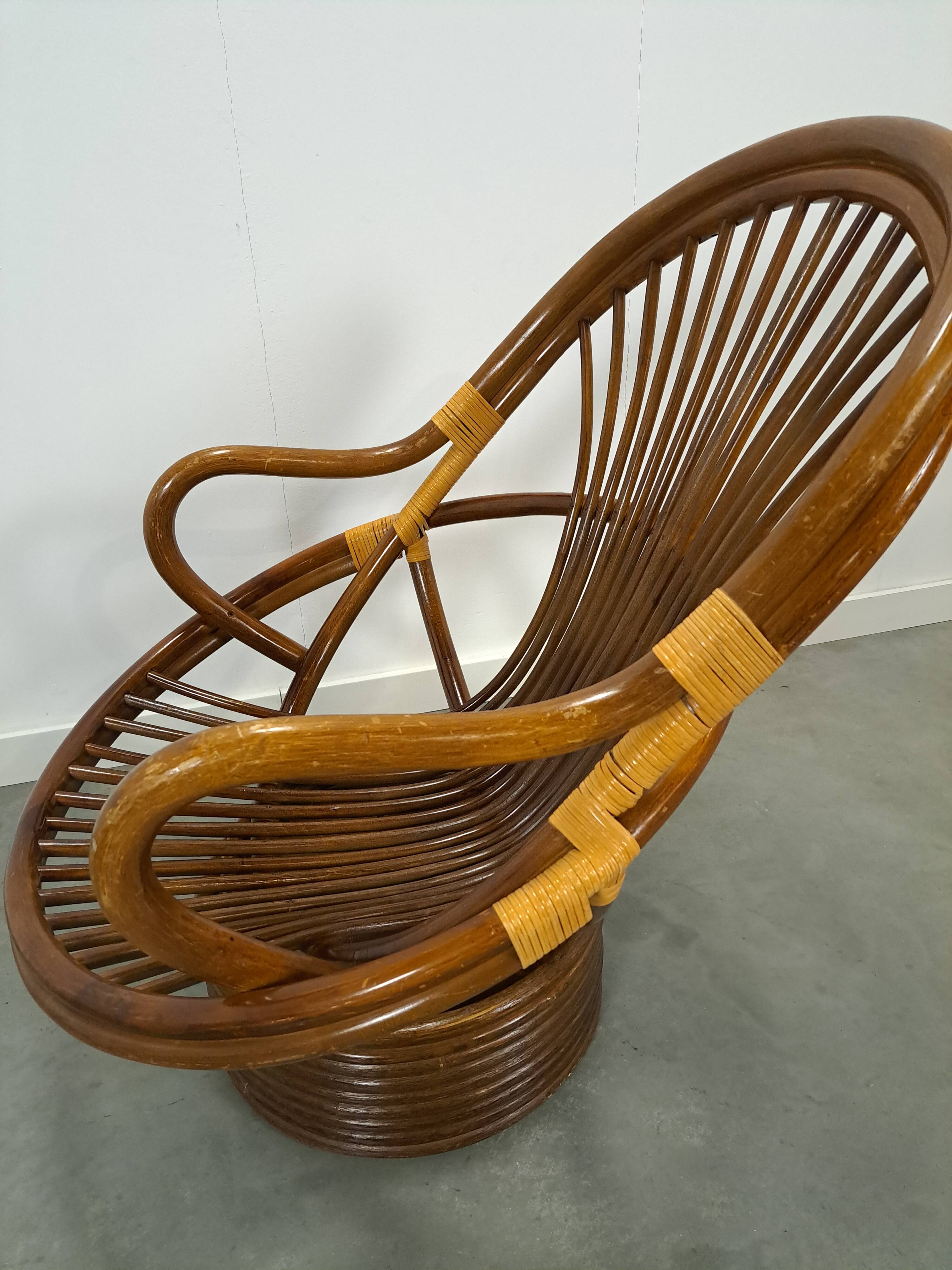 Rotan manou draai stoel