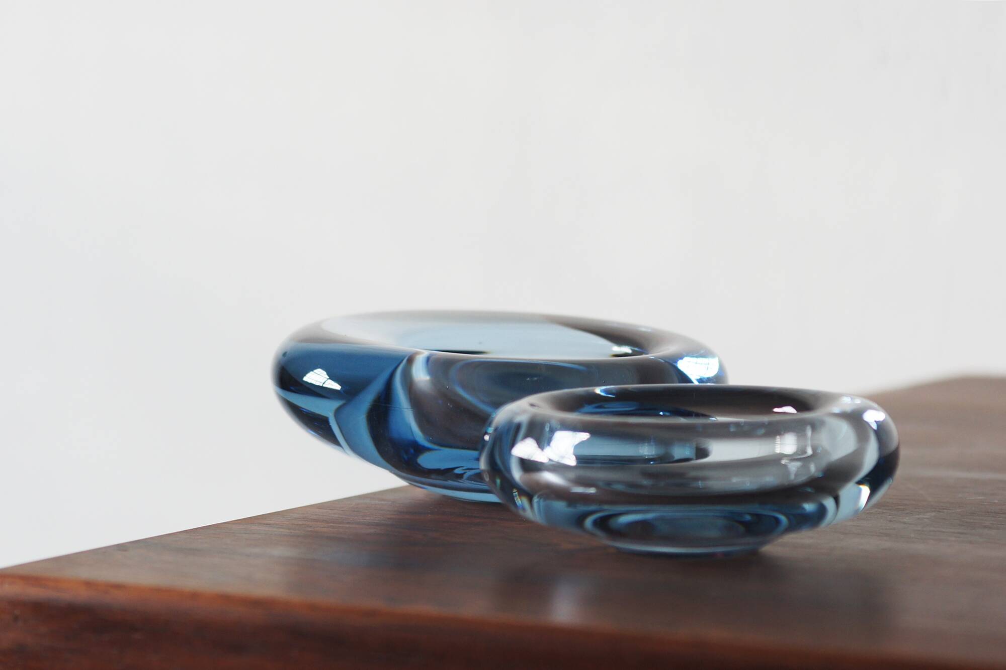 Glass Bowl design Per Lütken for Holmegaard, 1950s set of 2.