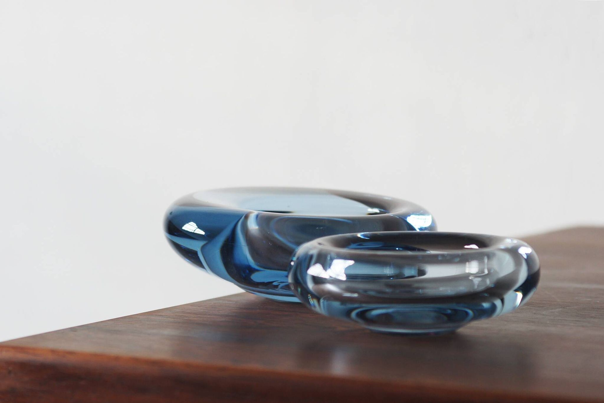 Glass Bowl design Per Lütken for Holmegaard, 1950s set of 2.