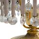 Vintage brass table lamp – with crystal drops and Art Deco style