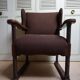 Mid-Century Brutalist Wing Armchair in the manner of Charles Dudouyt, 1950s