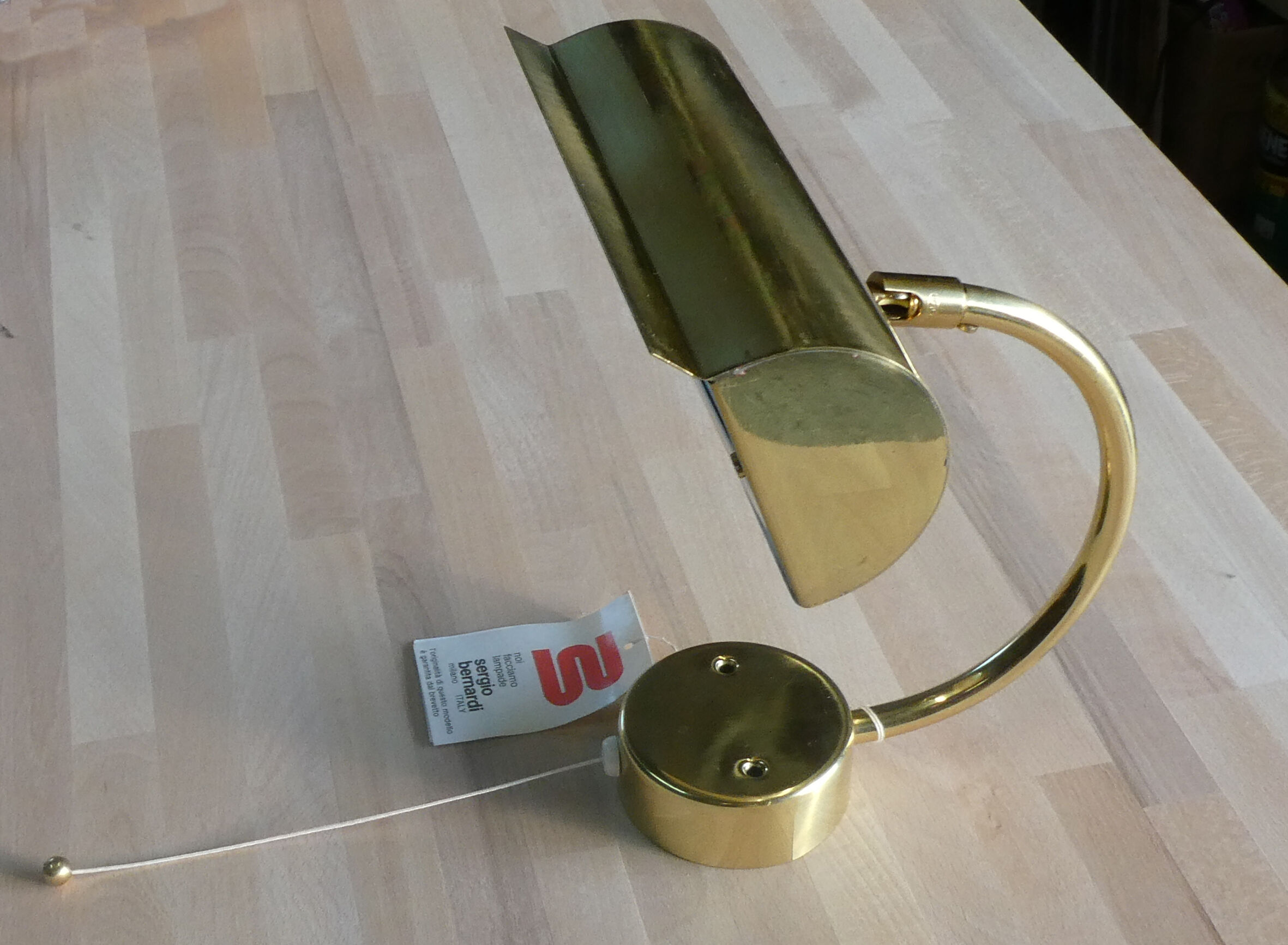 Design golden wall lamp by Sergio Bernardi - Italy