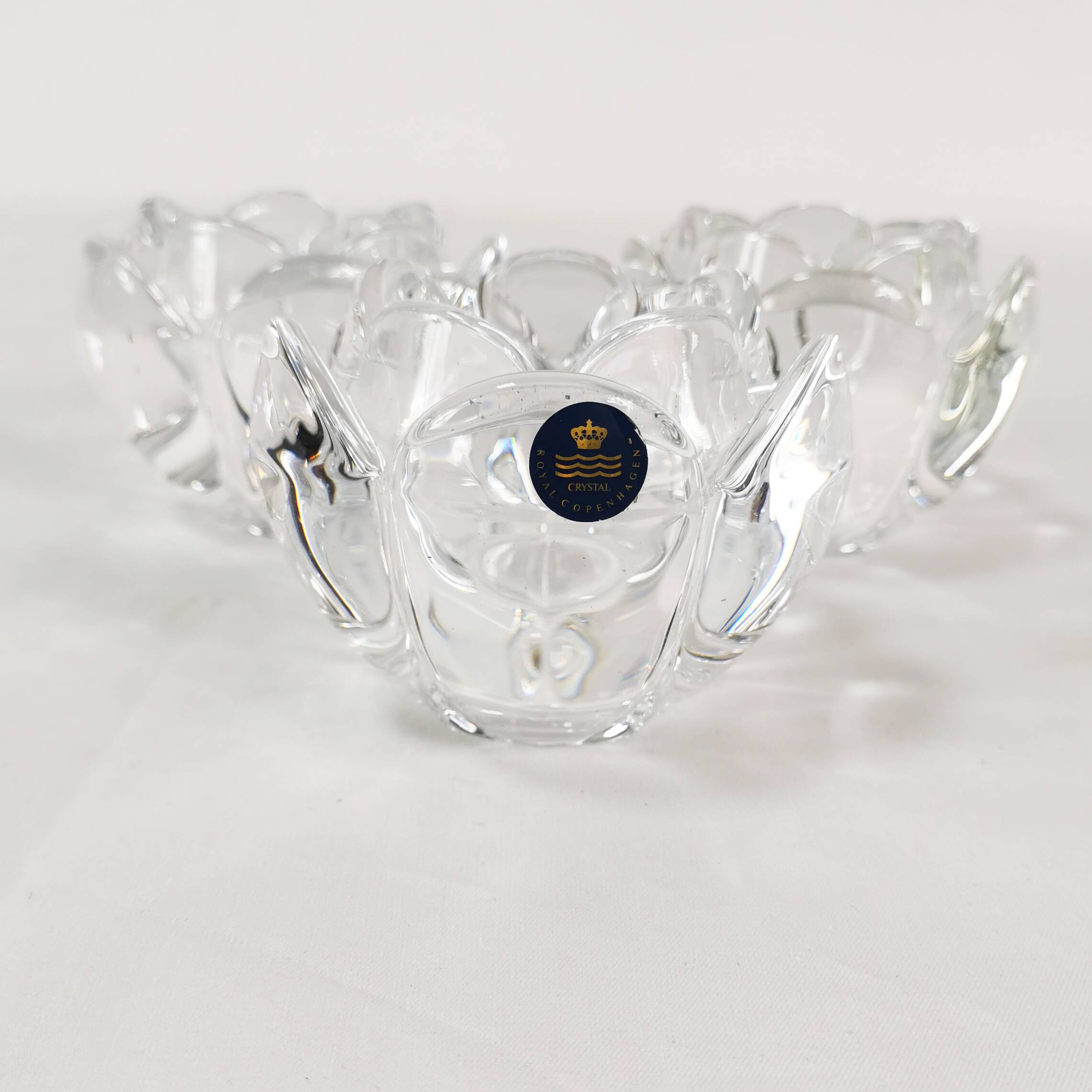 Crystal candlesticks, Royal Copenhagen, Denmark, 1980s.