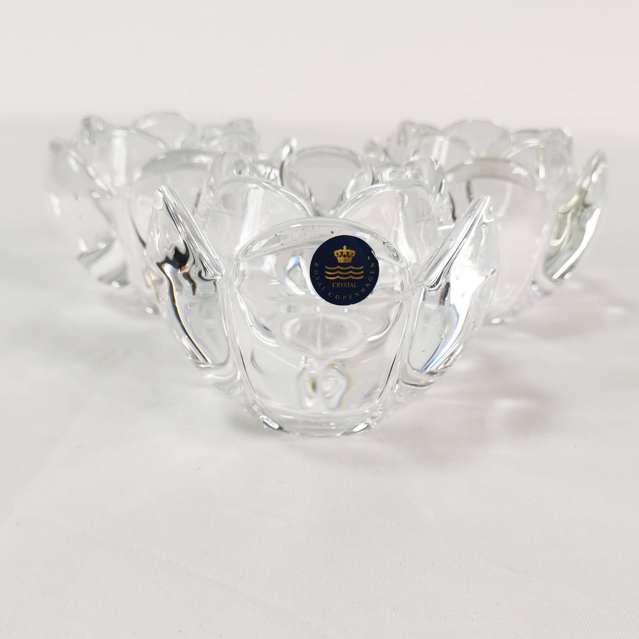 Crystal candlesticks, Royal Copenhagen, Denmark, 1980s.