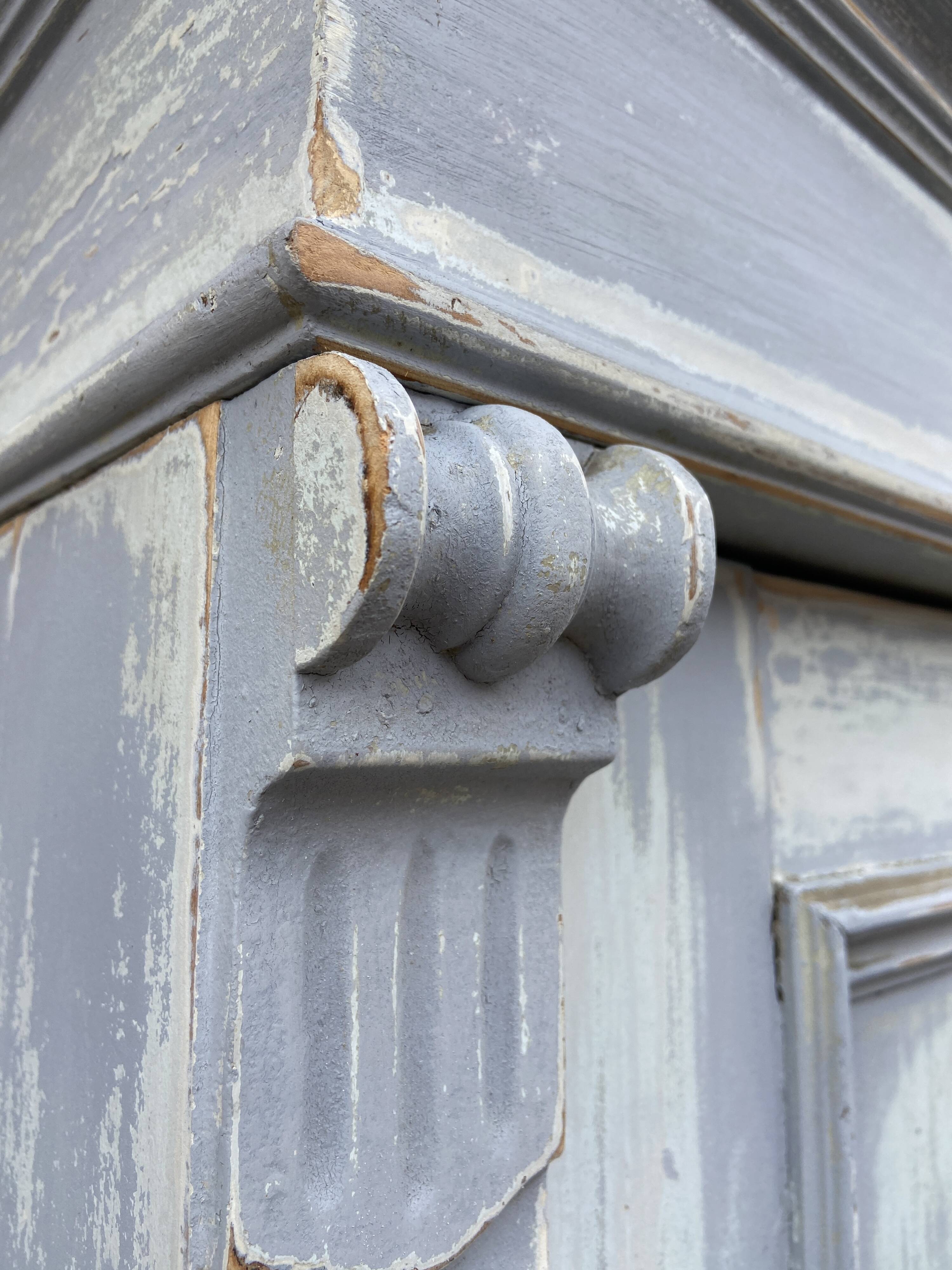 Rustic Alsatian cabinet late 19 Eme painted fir