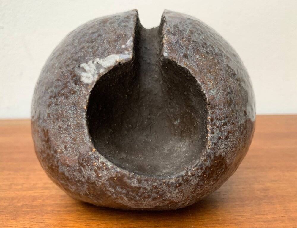 Brutalist mid-century studio pottery art sculpture from the 1960s.