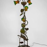 Japanese-style Heron floor lamp, Art Nouveau, France, circa 1900