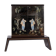 Meuble bar art-déco en macassar et miroir gravé à l'acide