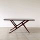 1950s Ilse Möbel coffee table with a black glass top.