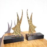 Gilded bronze bookends circa 1960
