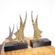 Serre livres en bronze doré vers 1960