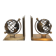Pair of Brass Bookends with Openwork Globe Decorations. Work
